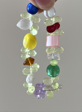 HEIXIN STUDIO手作 泪眼系列 捷克琉璃珠春夏清新ins小众手串066