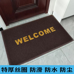 咖啡色地垫进门口丝圈防滑蹭土垫子商铺大门welcome地毯门厅脚垫