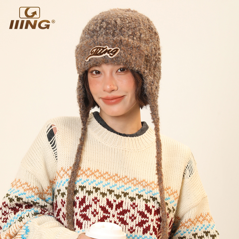 软糯不扎人百搭显脸小针织护耳帽