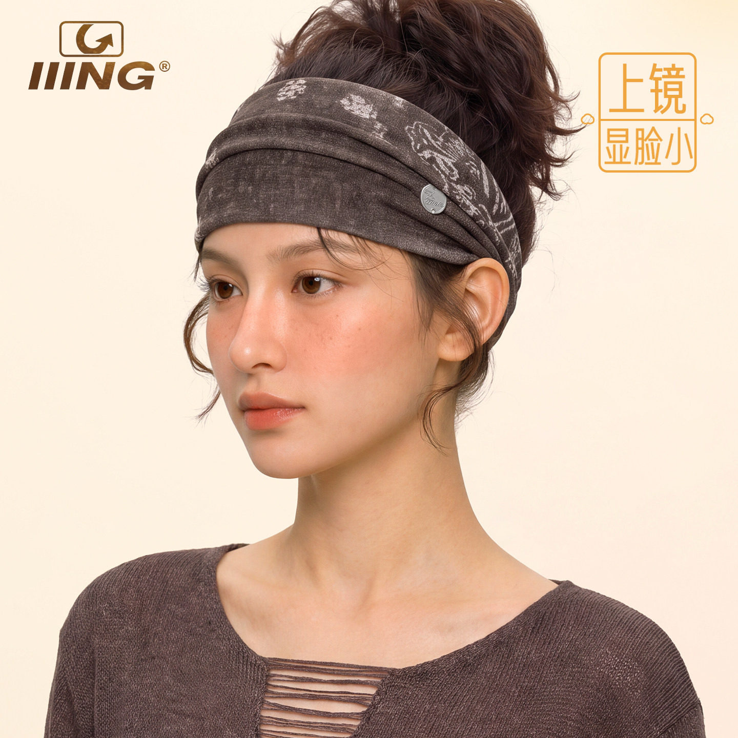 IIING帽控 复古腰果印花发带女百搭透气弹力运动包头巾时尚发箍图片