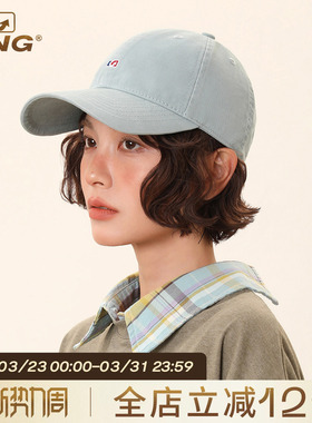 IIING帽控 蓝色棒球帽宽帽檐大脸显脸小百搭软顶遮阳鸭舌帽子女夏