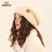 IIING帽控 无束感羊毛大头堆堆帽女秋冬护耳保暖显脸小针织毛线帽