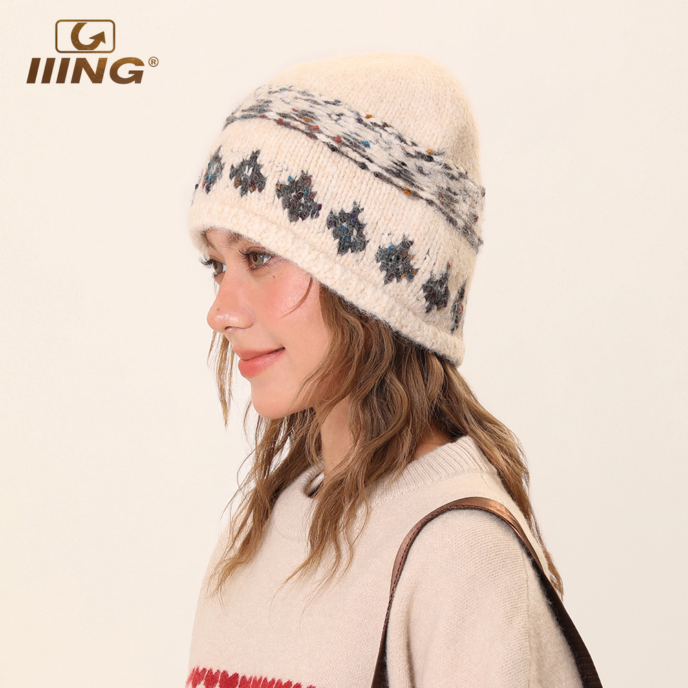IIING帽控复古费尔岛提花包头帽
