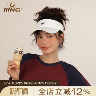 IIING帽控 DIIK刺绣空顶帽纯色大头围可调节户外防晒遮阳棒球帽女