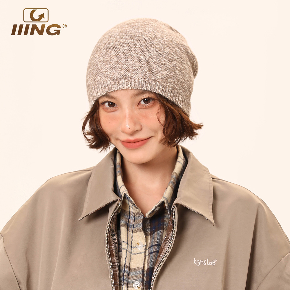 羊毛混纺川西旅游拍照针织堆堆帽