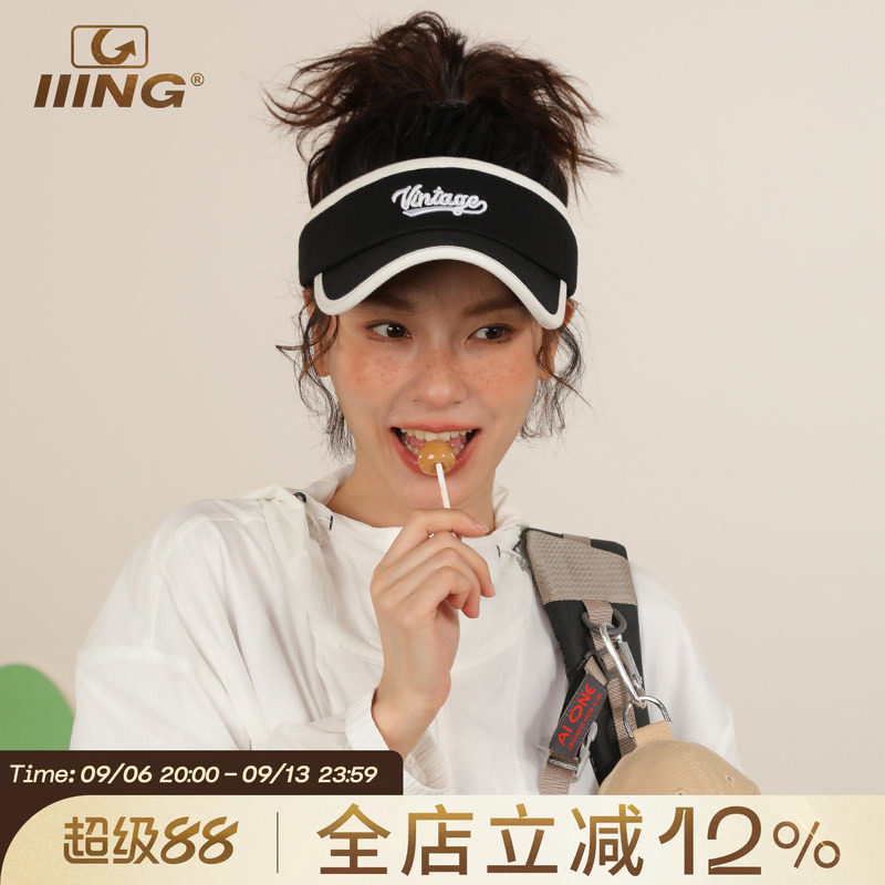 运动空顶帽子女2026年新款春夏季新款休闲户外防晒鸭舌帽遮阳帽男