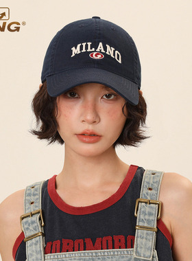 IIING帽控 宽檐鸭舌帽女夏季百搭方圆脸遮颧骨软顶遮阳棒球帽子女