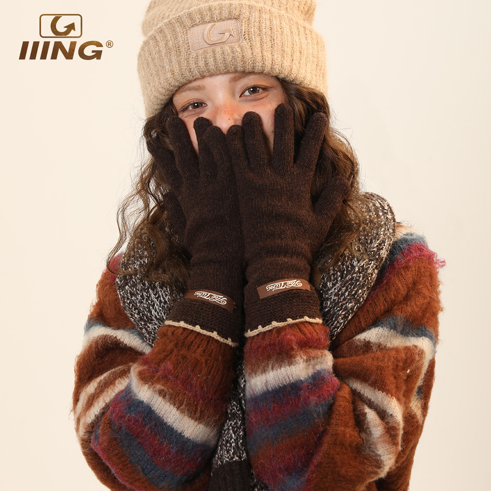 冬季加厚保暖针织手套