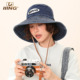 IIING帽控 夏天高级感登山遮阳防晒大帽檐牛仔渔夫帽女显脸小帽子