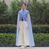 新款 透明男女防水雨披 披风雨衣电动车披肩成人全身加厚长款