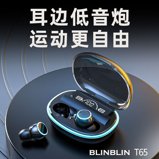 T65蓝牙耳机 BLINBLIN无线运动超长续航双耳降噪高端入耳式
