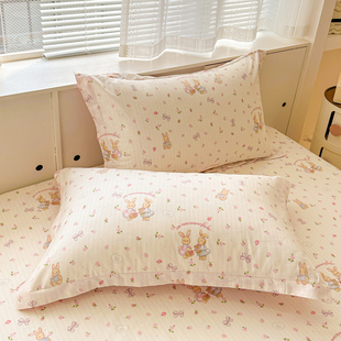 100%纯棉枕套A类母婴级斜纹全棉48x74cm枕芯套一对装 小清新碎花