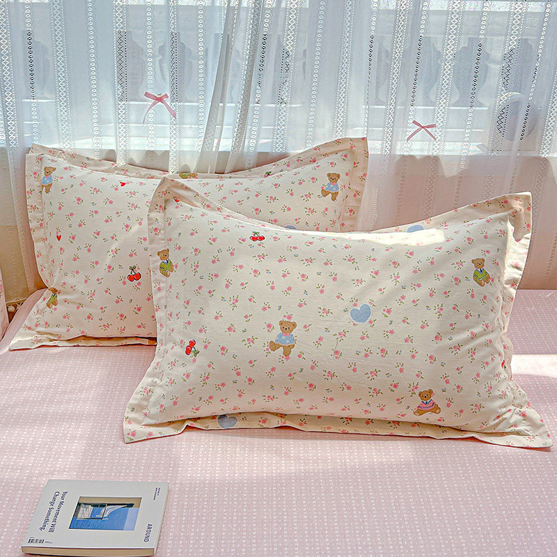 全棉枕套透气舒适纯棉枕头套学生单人长方形48x74cm枕芯套一对装,床上用品,枕套,淘宝优惠券,粉丝福利购,淘宝优惠卷