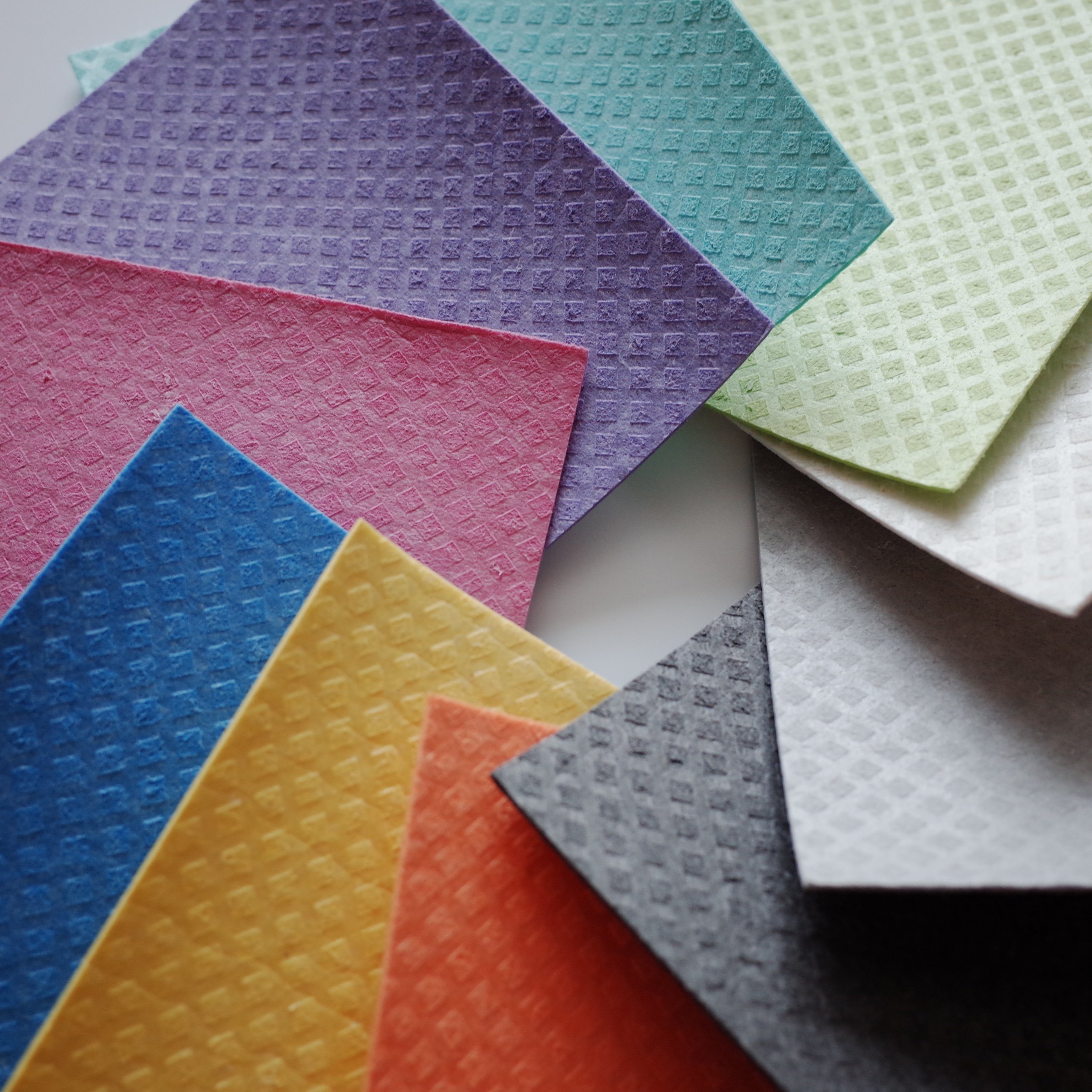 #1件包邮#如图10色彩色纯色德国进口木浆棉洗碗巾抹布清洁洗碗布