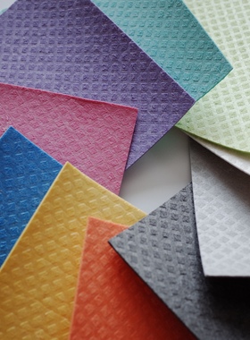 #1件包邮#如图10色彩色纯色德国进口木浆棉洗碗巾抹布清洁洗碗布