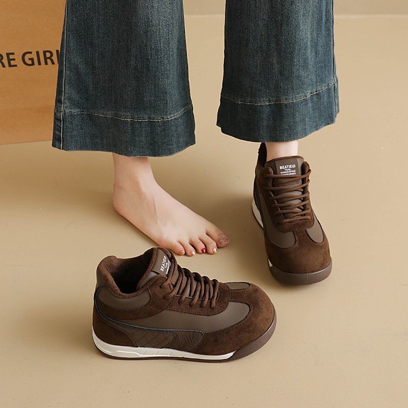 ins韩版新款老爹鞋女2025冬季学生运动跑步鞋加绒平底保暖G23爆款