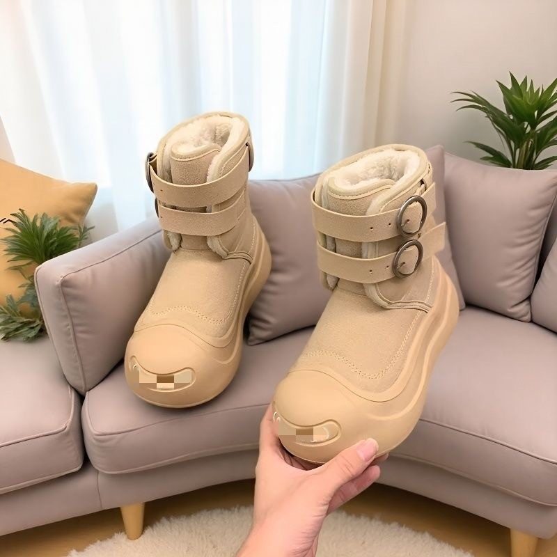 热卖厚底雪地靴女款2025年新款冬季大头棉靴加绒加厚保暖增高,女鞋,时尚雪地靴,淘宝优惠券,粉丝福利购,淘宝优惠卷