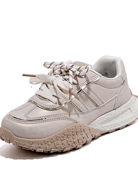厚底增高阿甘鞋女2025春季新款擦色运动休闲老爹鞋时尚德训鞋9528