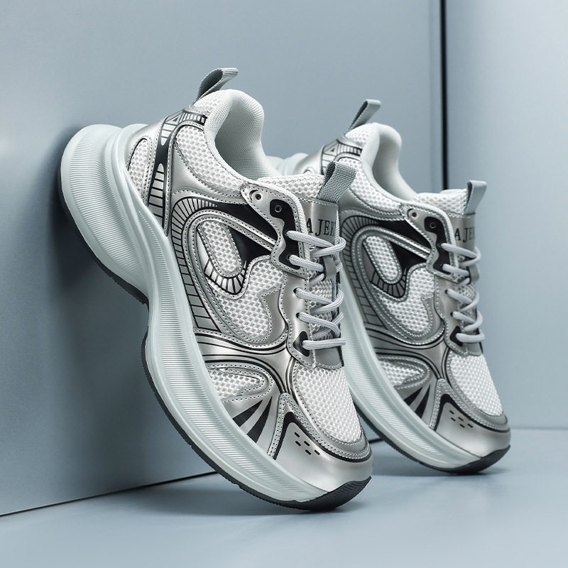 夏季新款潮流复古跑步鞋男款拼色设计感舒适透气休闲运动老爹鞋