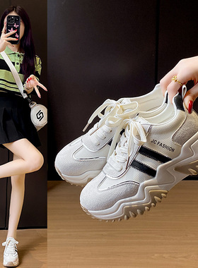 韩版新款老爹鞋女2026春季学生运动跑步鞋休闲鞋厚底增高JC8821-2
