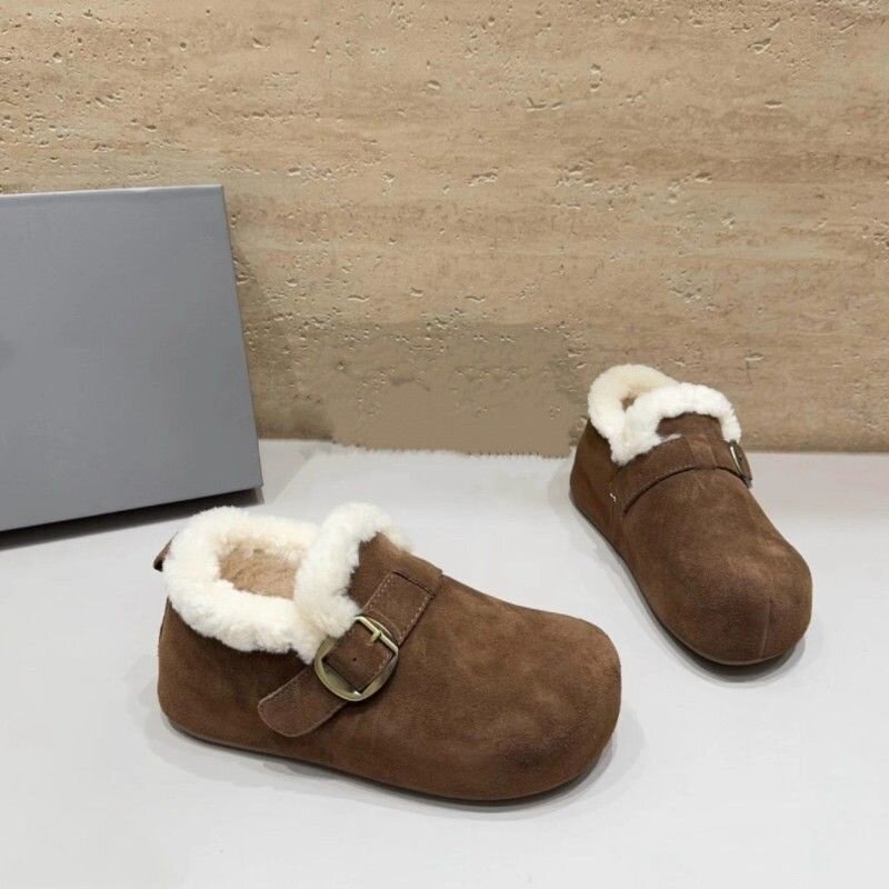 韩版内增高面包鞋2026冬季加绒保暖雪地靴包头棉鞋厚底勃肯鞋女鞋