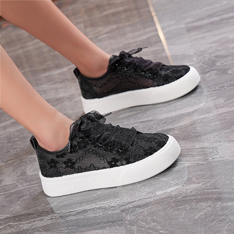 跨境外贸小白鞋夏季薄款蕾丝透气平底配裙子仙女软底网纱渔夫单鞋,女鞋,帆布鞋,淘宝优惠券,粉丝福利购,淘宝优惠卷