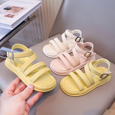 儿童凉鞋女孩时尚公主鞋2025新款夏季女童防滑露趾沙滩鞋大童凉