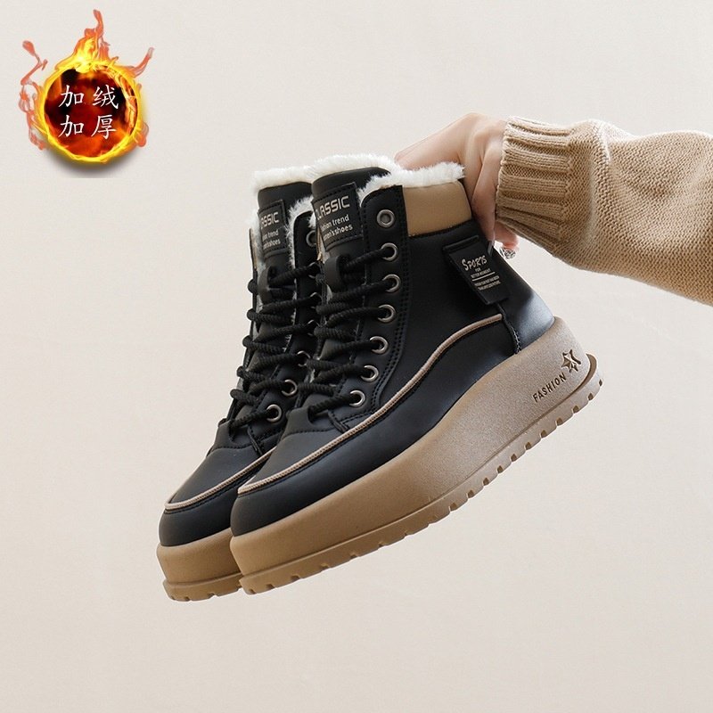 加绒高帮雪地靴女2025冬季新款学生ins韩版保暖休闲厚底棉鞋2811,女鞋,时尚雪地靴,淘宝优惠券,粉丝福利购,淘宝优惠卷