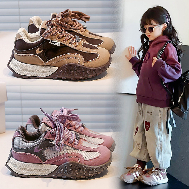 新款爆款儿童老爹鞋鞋2026秋季男童鞋子女童软底休闲跑步鞋单鞋潮