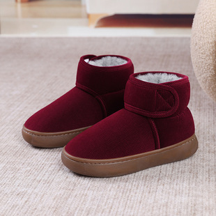 加厚男女款保暖棉鞋防滑厚底居家外穿高包跟中老年人牛筋底棉拖鞋