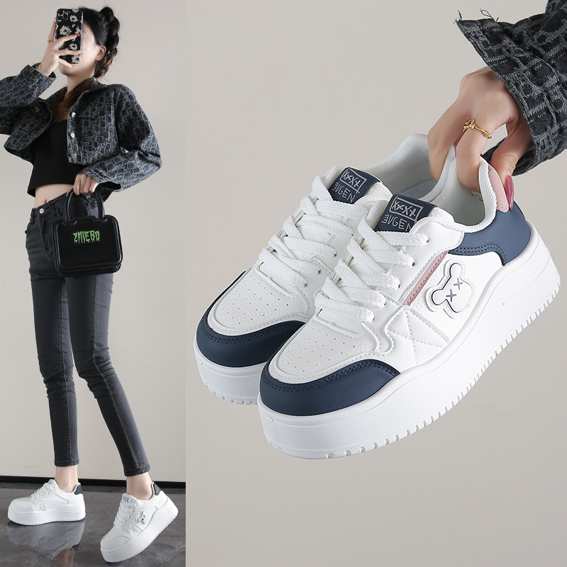 2025秋季新款ins韩版潮流小白鞋女学生厚底百搭休闲运动板鞋MXF02