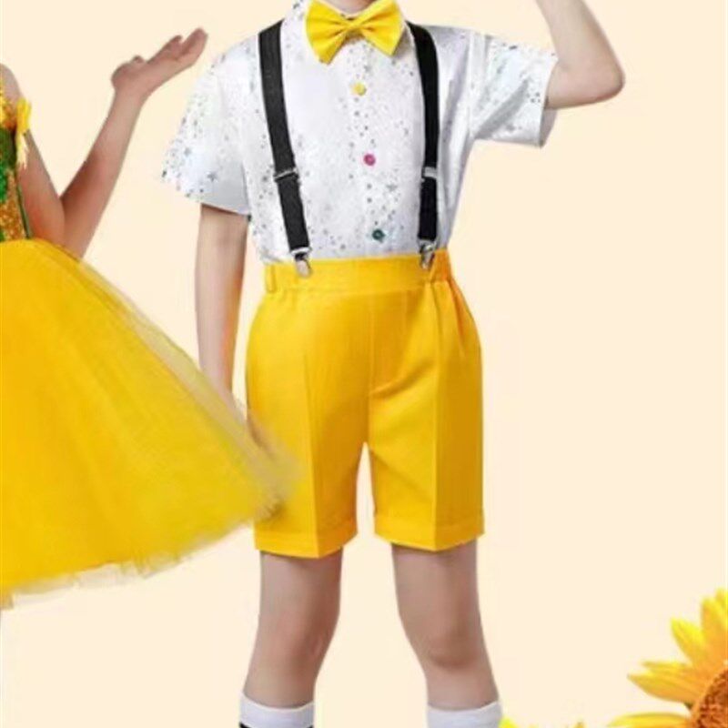 新款少儿舞d蹈演出服桃李杯花儿朵朵向太阳舞蹈服装女孩向日葵蓬