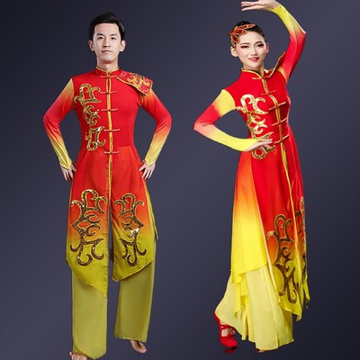 新选新品飘逸男女打鼓演出服式z成人风鼓舞表演服战鼓舞中式复古