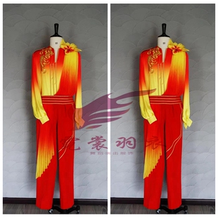 新选男士现当代舞蹈服成人新款秧歌服套装大O气歌伴舞服开场舞蹈