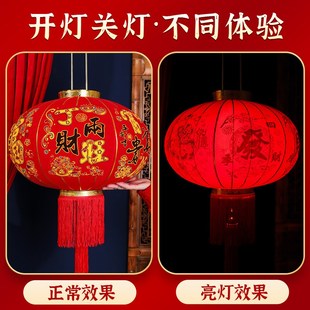 优选灯笼新款蛇年丁财两旺新年春节大门口阳M台一对过年红灯笼挂