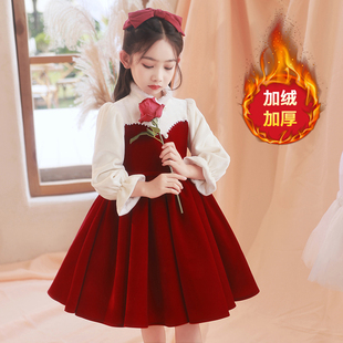 新年女童公主裙礼服高端花童小女孩儿F童主持人钢琴演出服新年加