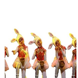 新选第十二届小i荷风采卯春舞蹈可爱兔子服装中药包道具红色喜庆