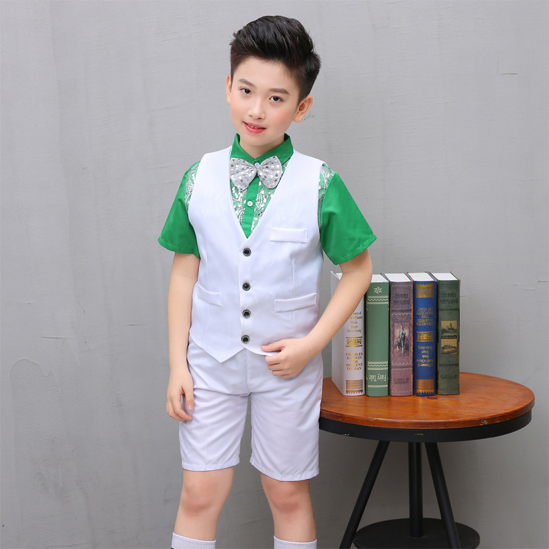 新款六一儿童舞蹈演o出服男女童小草纱裙春天舞台跳舞绿色裙子表