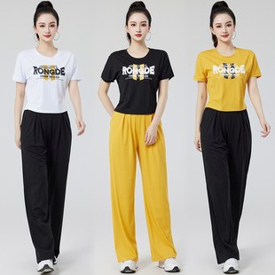 套 优选广场舞服装 女2025夏季 新款 杨丽萍跳舞M衣服健身操运动短袖