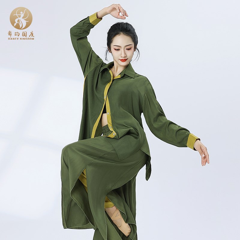 精选20b25夏季现代舞衬衫女成人显瘦上衣衬衣舞蹈服古典舞练功服图片