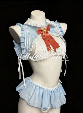 Cy奶兔「兔兔学妹」性感粉嫩可爱小兔兔睡裙 cos制服甜美日系套装