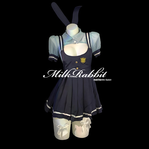 Cy奶兔「兔子警官」万圣节cosplay服装qqny 纯欲百褶裙可爱jk制服