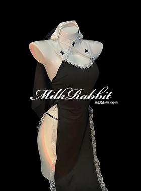 Cy奶兔「禁忌之恋」性感修女cos万圣节角色扮演qqny内衣