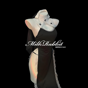 Cy奶兔「禁忌之恋」性感修女cos万圣节角色扮演qqny内衣