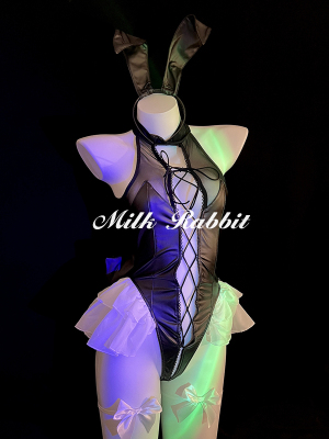 Cy奶兔「禁欲兔」专属性感兔女郎cos服qqny床上火辣内衣睡裙套装