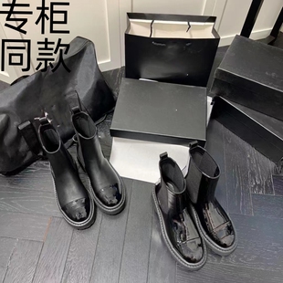 粗跟切尔西靴女2026年秋冬新款黑色中筒靴厚底增高英伦风马丁女靴