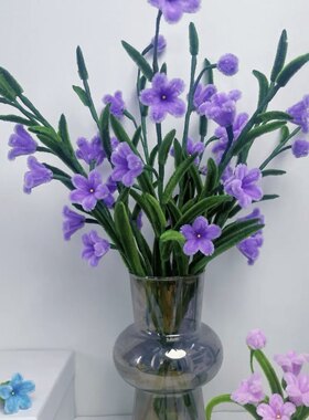 扭扭棒兰花草插瓶手工花束团圆幸福花渐变剑兰编织仿真花装饰饰品