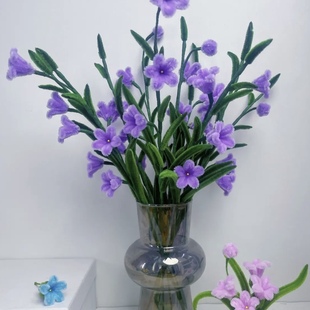 扭扭棒兰花草插瓶手工花束团圆幸福花渐变剑兰编织仿真花装饰饰品