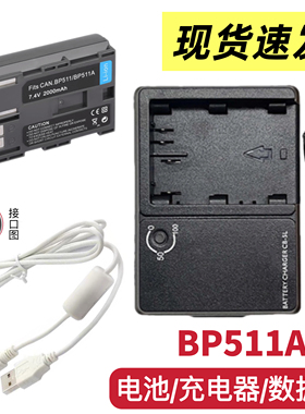 适用佳能PC1089 PowerShot G1 G2相机BP511A电池/充电器/数据线