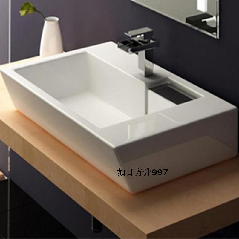 正品新款台上盆超薄创意洗面盆洗脸盆艺术盆方形盆洗手洗漱盆包邮